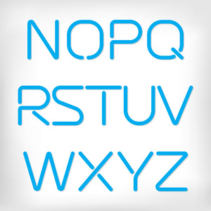 现代最小的圆角的字体字母集照片