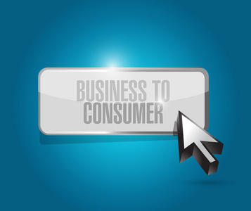 企业对消费者按钮标志概念图片