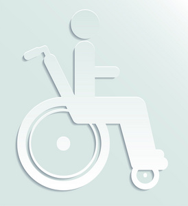 白皮书图标禁用在轮椅上的人