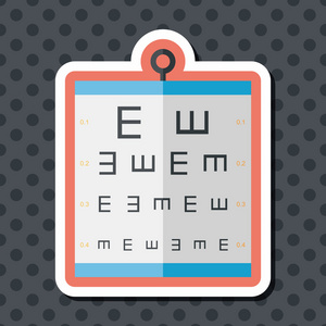 个 眼测试图表扁平状图标和长长的影子,eps10 相似素材图片