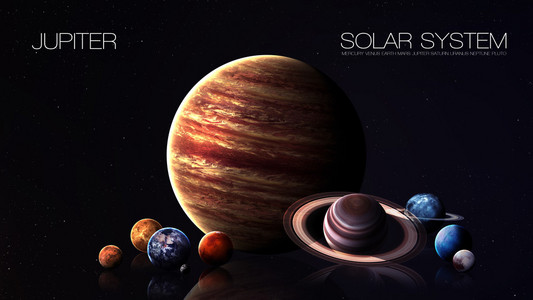 木星5k分辨率信息图显示了一个太阳能系统