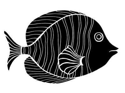 单色程式化鱼