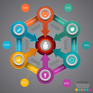 企业的营销信息图表模板矢量图 eps