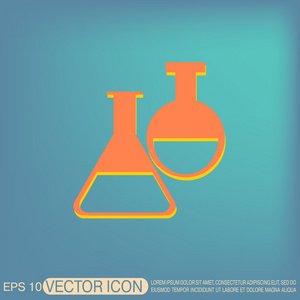 烧瓶灯泡医学或化学图标