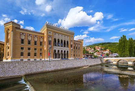 国家图书馆在萨拉热窝波斯尼亚和黑塞哥维那