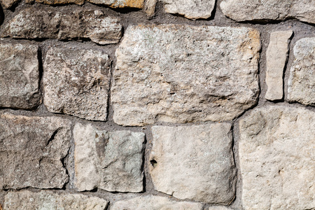 老石头砌的墙照片
