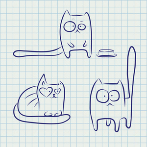 笔记本滑稽的猫