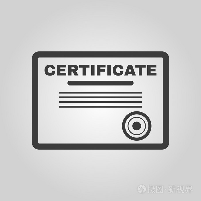 证书图标.文凭的符号.单位