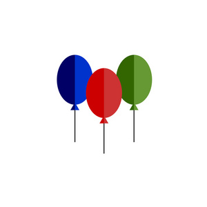 彩色气球平面矢量图标