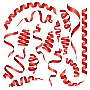 向量集的喜庆新年丝带。矢量图