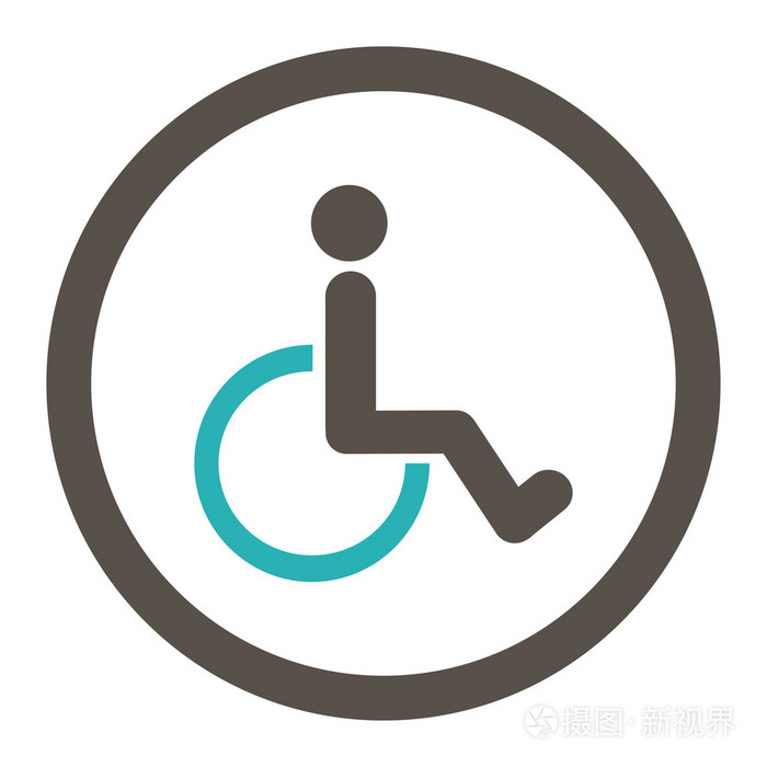 残疾的人士圆的光栅图标