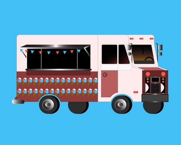 食物卡车的插图