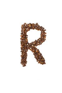 字母 R 的咖啡豆