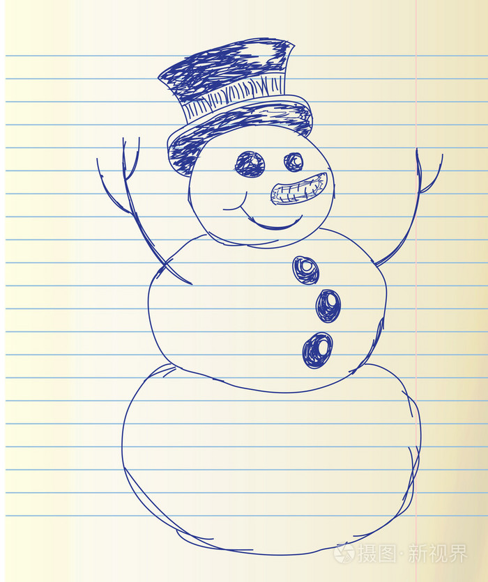 绘制的搞笑雪人