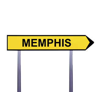 上白Memphis 孤立的概念箭头标志