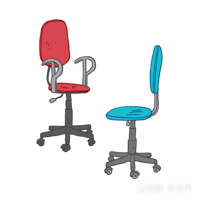 两个彩色办公椅