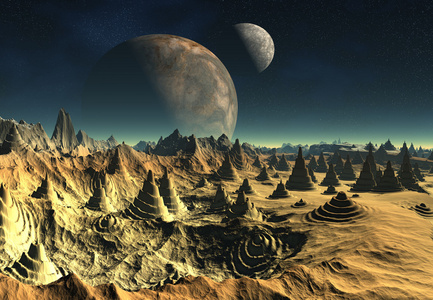 外星人的星球3d 呈现的景观