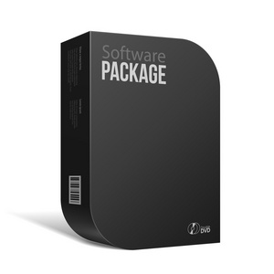 现代黑色软件包装盒，圆角与DVD。