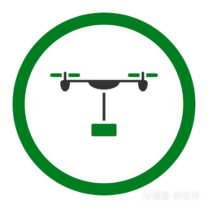 无人驾驶飞机装运圆形的矢量图标