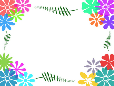 炫彩花卉框架背景
