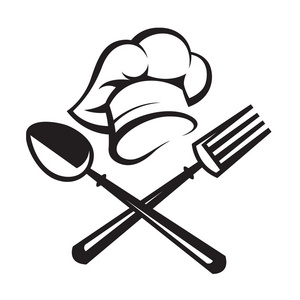 勺子 叉子和厨师的帽子