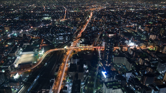 大阪的城市景观夜景