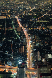 大阪的城市景观夜景