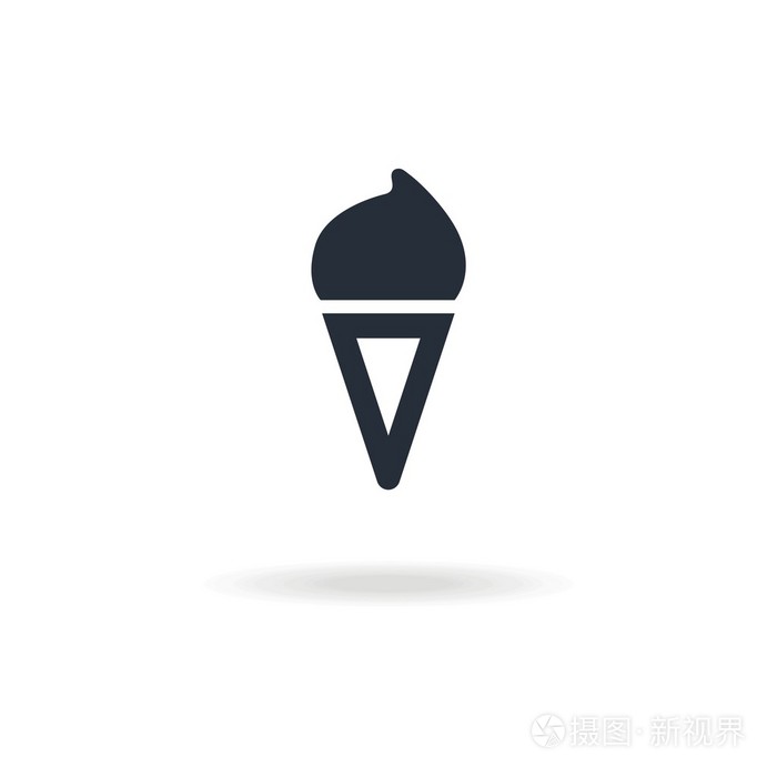 图标的冰淇淋华夫格角
