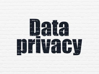 安全概念 数据隐私上的背景墙上