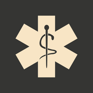 平在黑色和白色的移动应用程序标志救护车