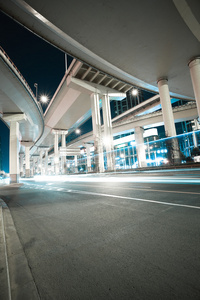 城市的夜景，路高架桥夜晚