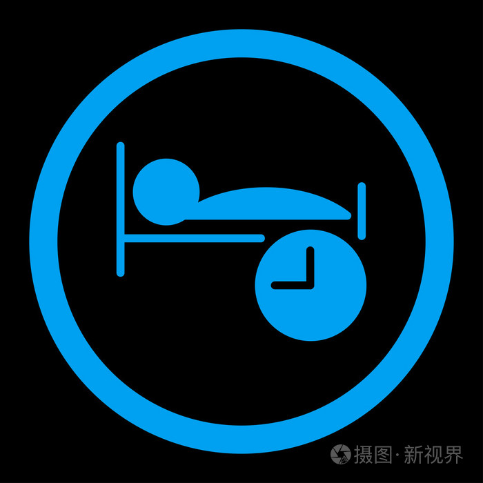 睡觉时间圆形的矢量图标