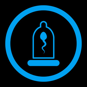 精子在避孕套圆形的矢量图标照片