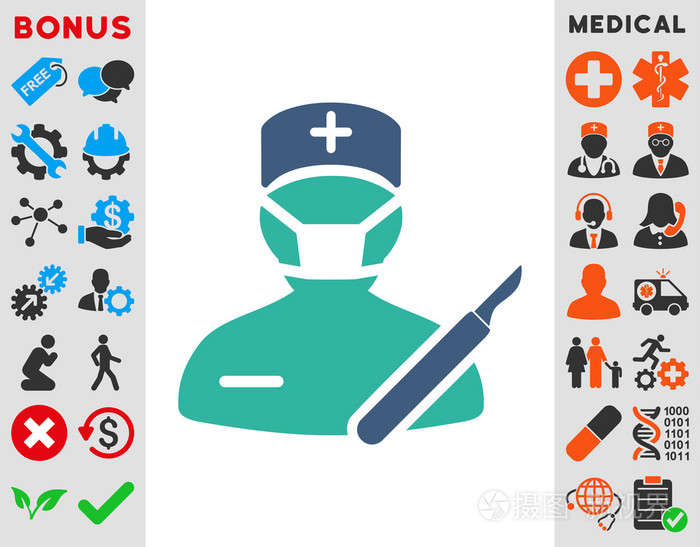 外科医生平面图标