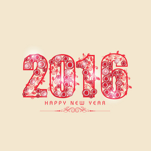 庆祝新的一年 2016年的贺卡