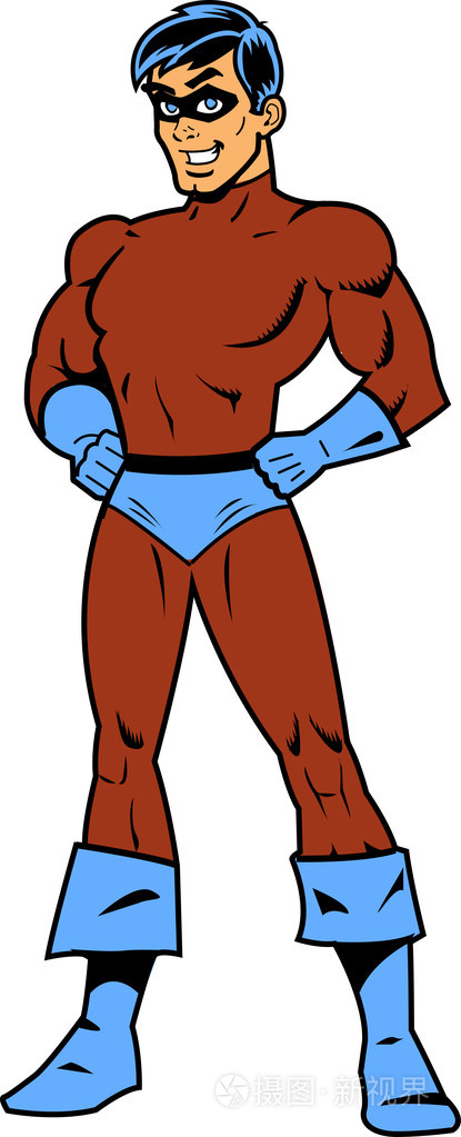 蒙面的超人两手叉腰