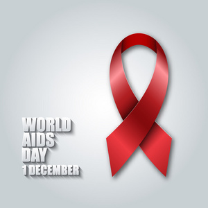 世界艾滋病日的概念。红丝带
