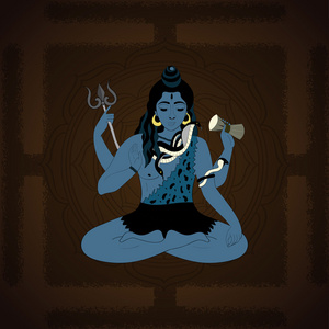 希瓦勋爵。 印度教神矢量插图。 印度至高无上的神