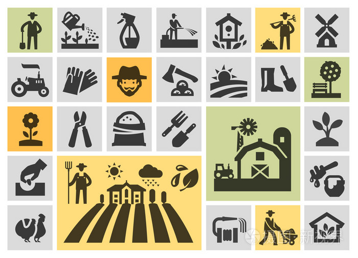 农场的图标集.