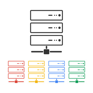 计算机服务器图标，平面设计