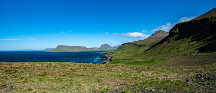 Snaefellsnes 半岛，冰岛的全景视图