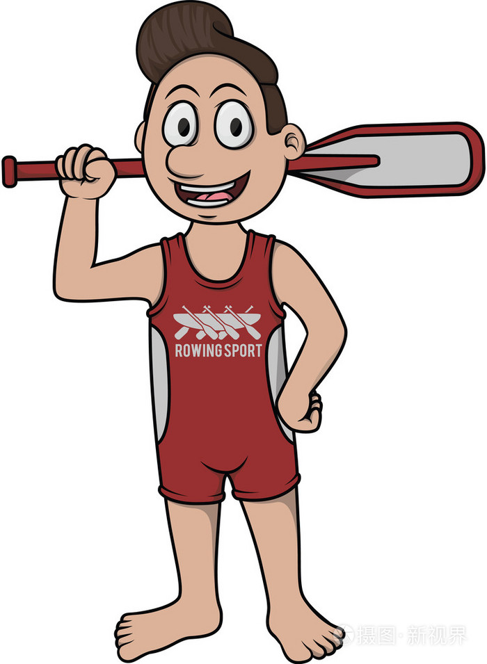 赛艇运动-卡通插图