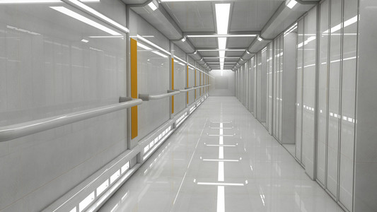 未来 3d 室内走廊