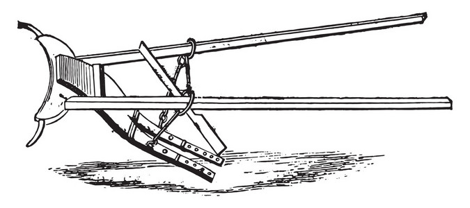 古老的犁，奥斯特波斯尼亚古董雕刻。