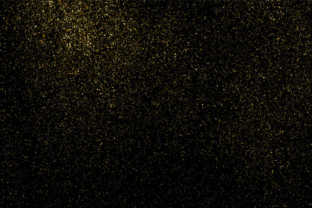 黑色背景上的金色闪光纹理。 假期背景。 纸屑的金色爆炸。 黑色背景上金色的抽象纹理。 设计元素。 矢量插图10。