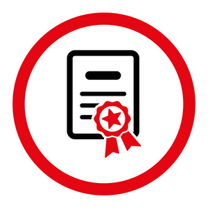 认证证书圆形矢量图标图片