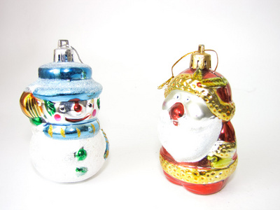 charicature 圣诞老人和雪人
