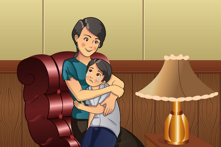 父母安慰孩子图片