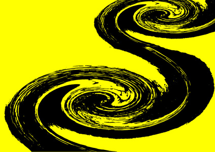 黄色和黑色的五颜六色的螺旋
