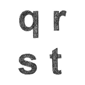 素描字体设置小写字母 q r s t